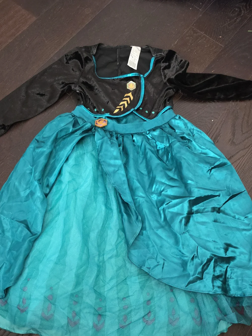 Disney Teal and Black Princess Dress with Gold Accent